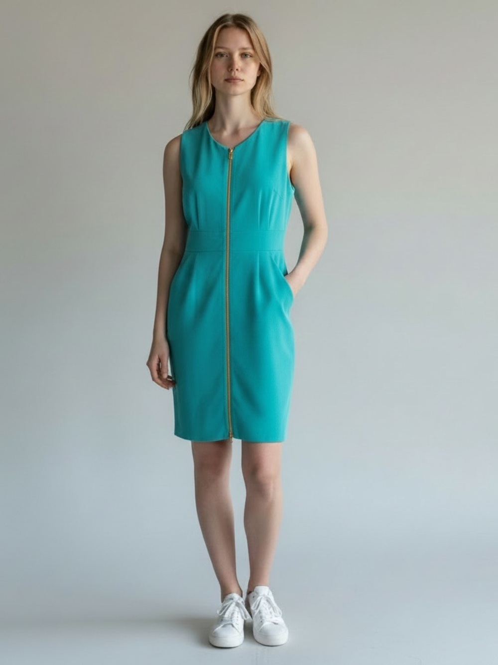 Periphery Green Sleeveless Dress | Size 8